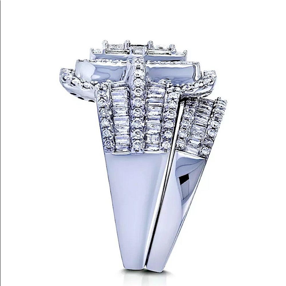 NEW 2 PIECE 925 STERLING SILVER DIAMOND ZIRCON ENGAGEMENT RING - Picture 10 of 10